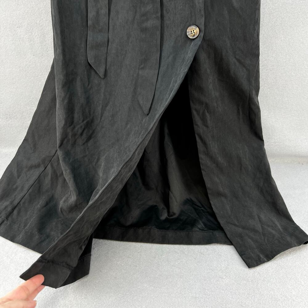 Lulus Dress Women's M Black Button Up Belted Adjustable Sleeve V-neck NWT - Picture 5 of 13